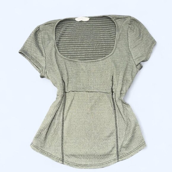 Lush Green Smocked Blouse - Picture 1 of 3